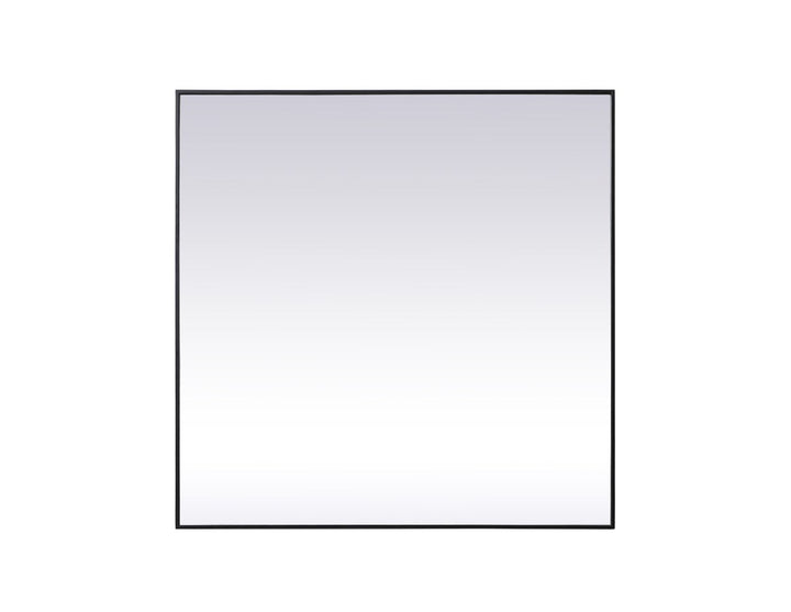 Metal Frame Square Mirror 48 Inch In Black by Elegant Decor