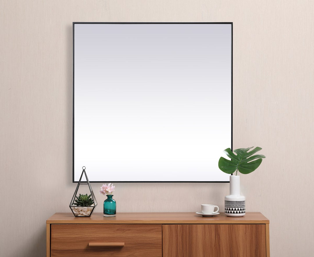 Metal Frame Square Mirror 48 Inch In Black