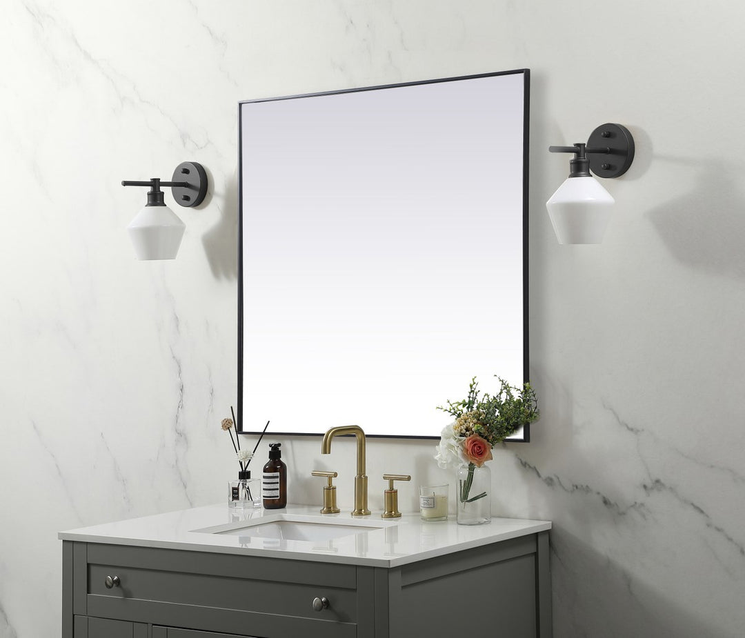 Metal Frame Square Mirror 48 Inch In Black