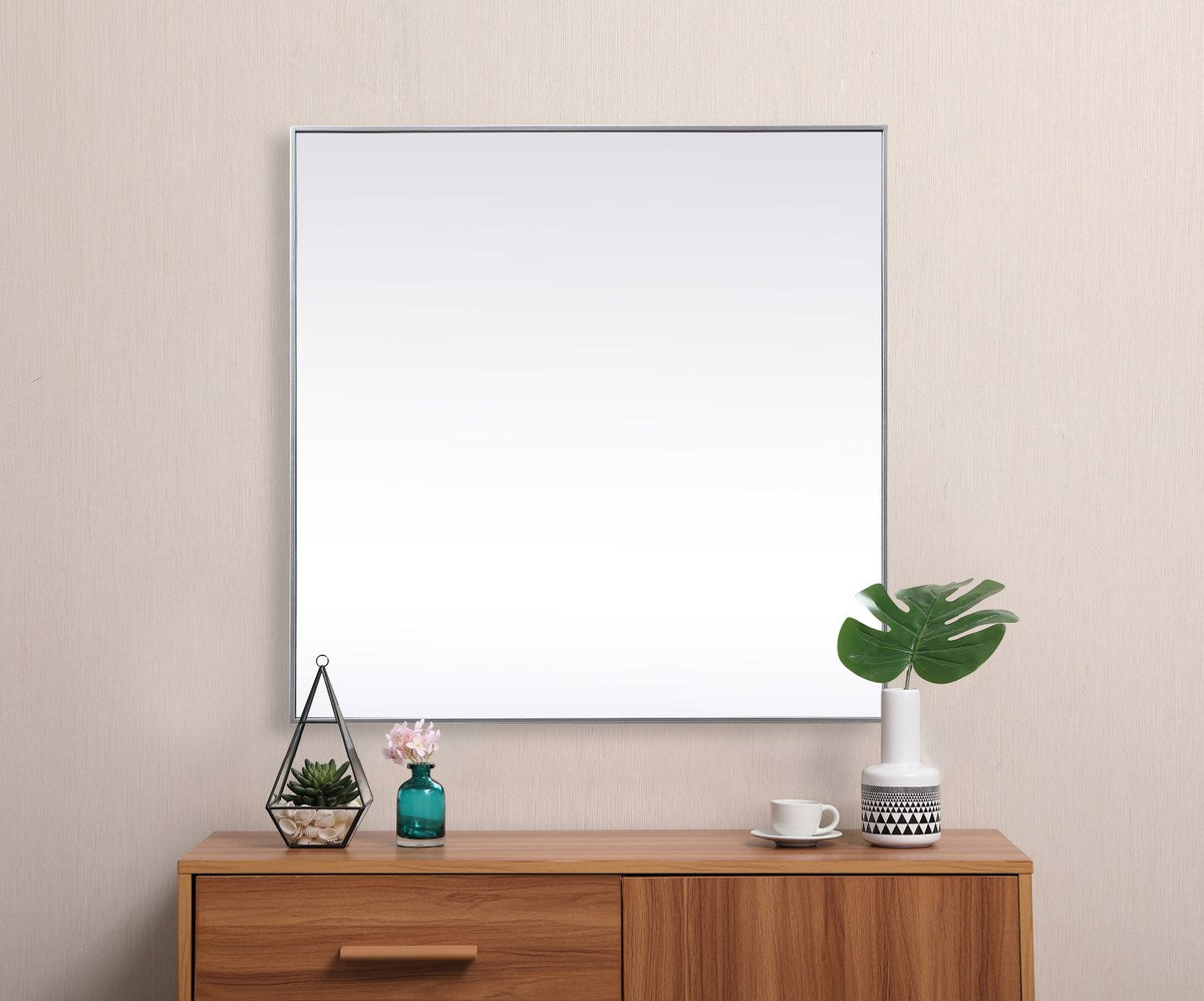Metal Frame Square Mirror 48 Inch In Silver