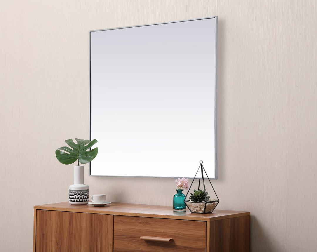 Metal Frame Square Mirror 48 Inch In Silver