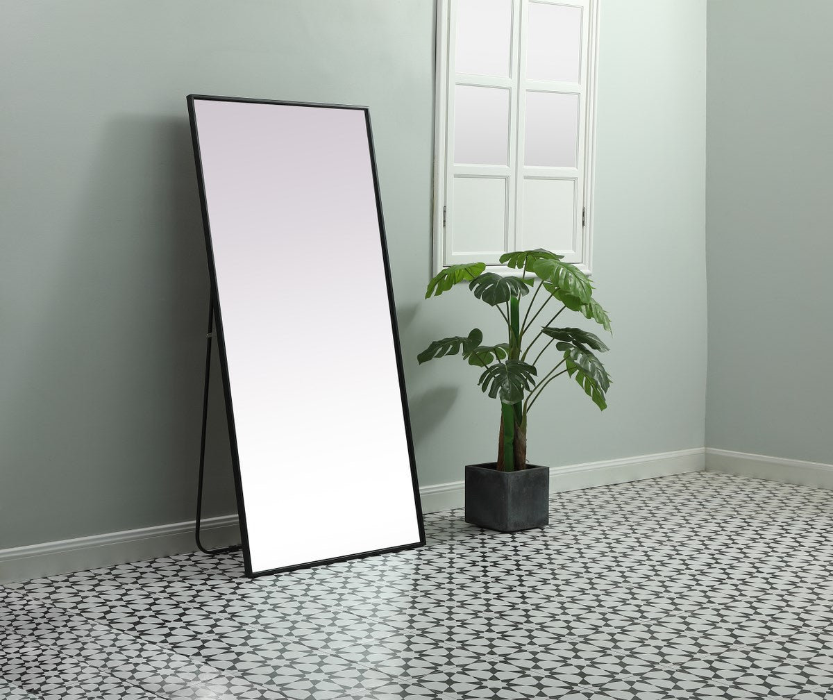 Metal Frame Rectangle Full Length Mirror 30X60 Inch In Black