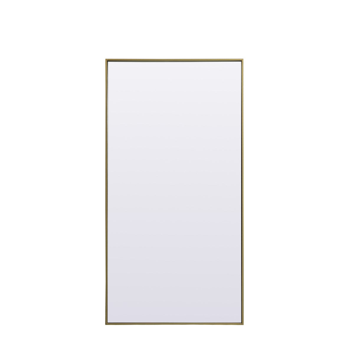 Metal Frame Rectangle Full Length Mirror 30X60 Inch In Brass by Elegant Decor