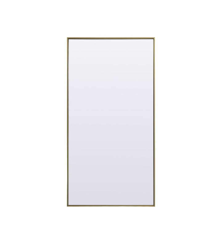 Metal Frame Rectangle Full Length Mirror 30X60 Inch In Brass by Elegant Decor