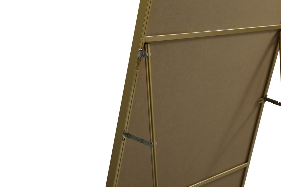 Metal Frame Rectangle Full Length Mirror 30X60 Inch In Brass