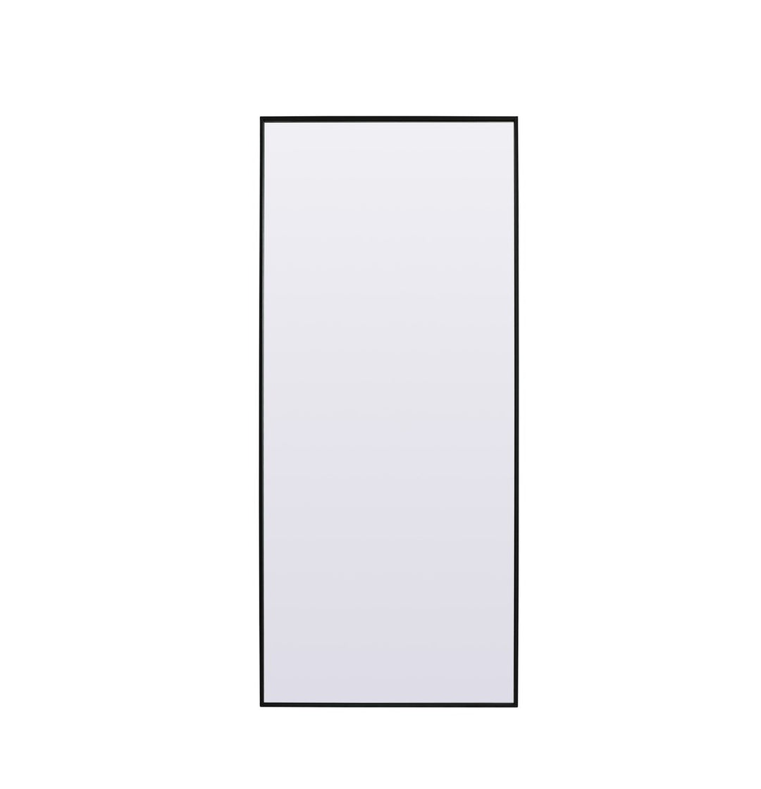 Metal Frame Rectangle Full Length Mirror 30X72 Inch In Black by Elegant Decor