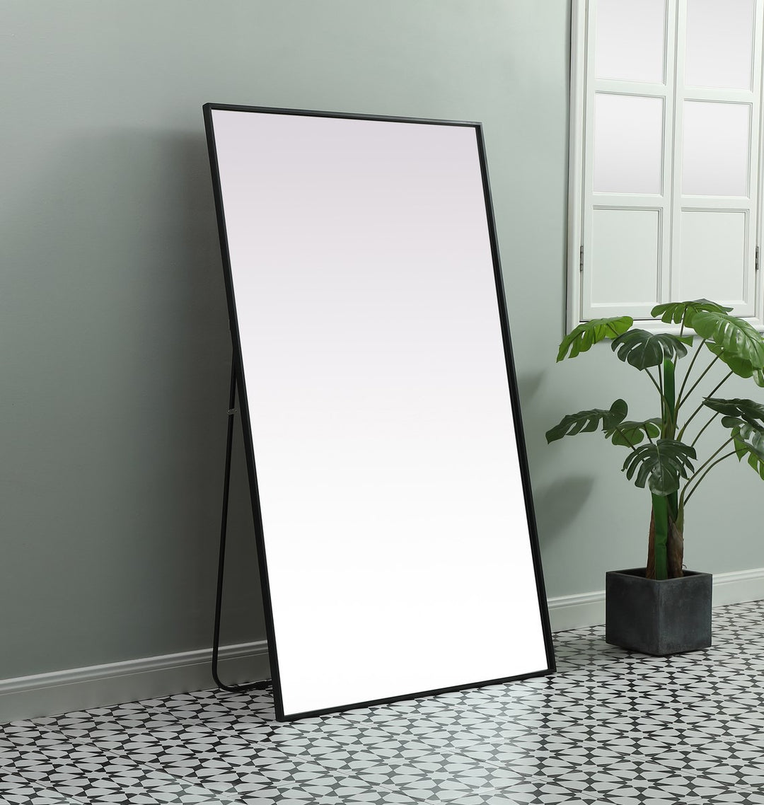 Metal Frame Rectangle Full Length Mirror 36X60 Inch In Black
