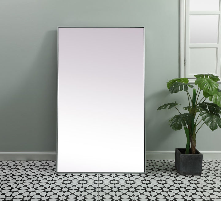 Metal Frame Rectangle Full Length Mirror 36X60 Inch In Silver