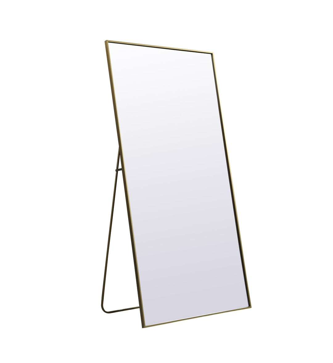 Metal Frame Rectangle Full Length Mirror 36X72 Inch In Brass