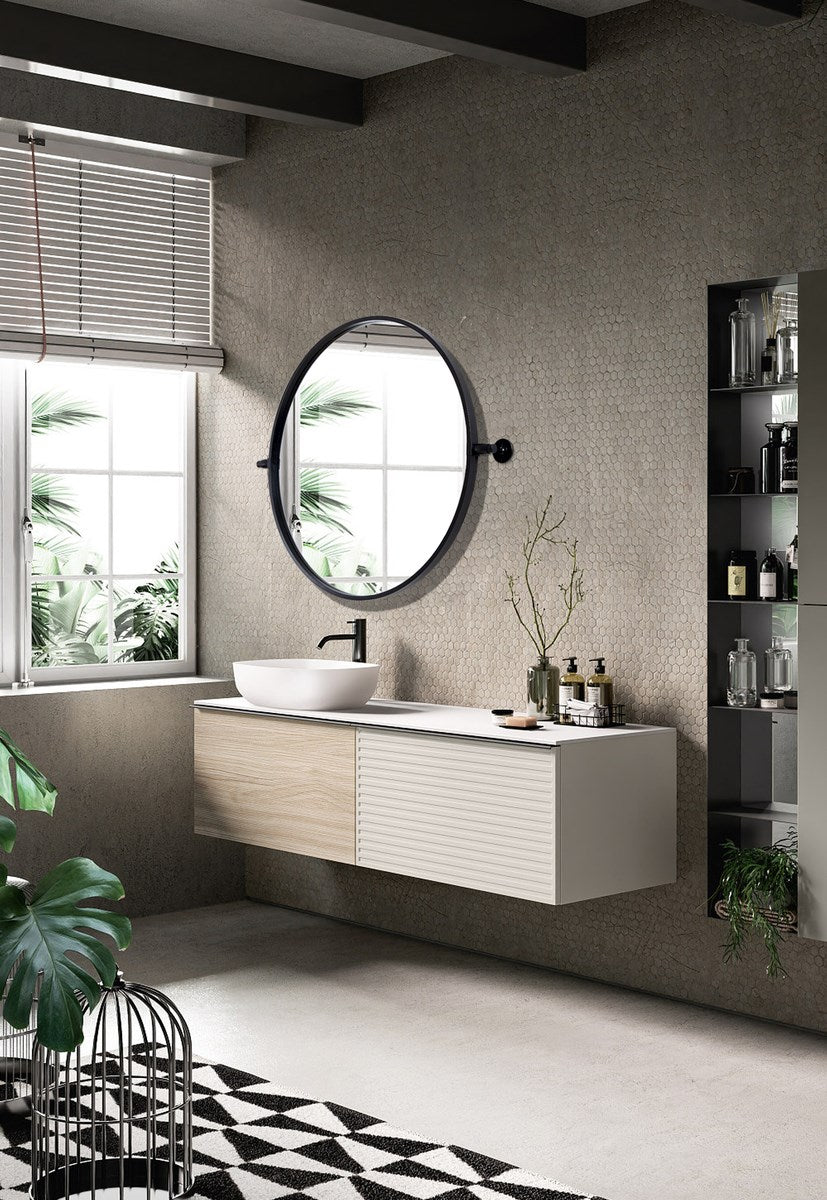 Round Pivot Mirror 24 Inch In Black