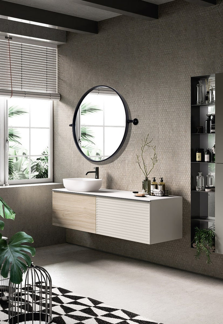 Round Pivot Mirror 24 Inch In Black