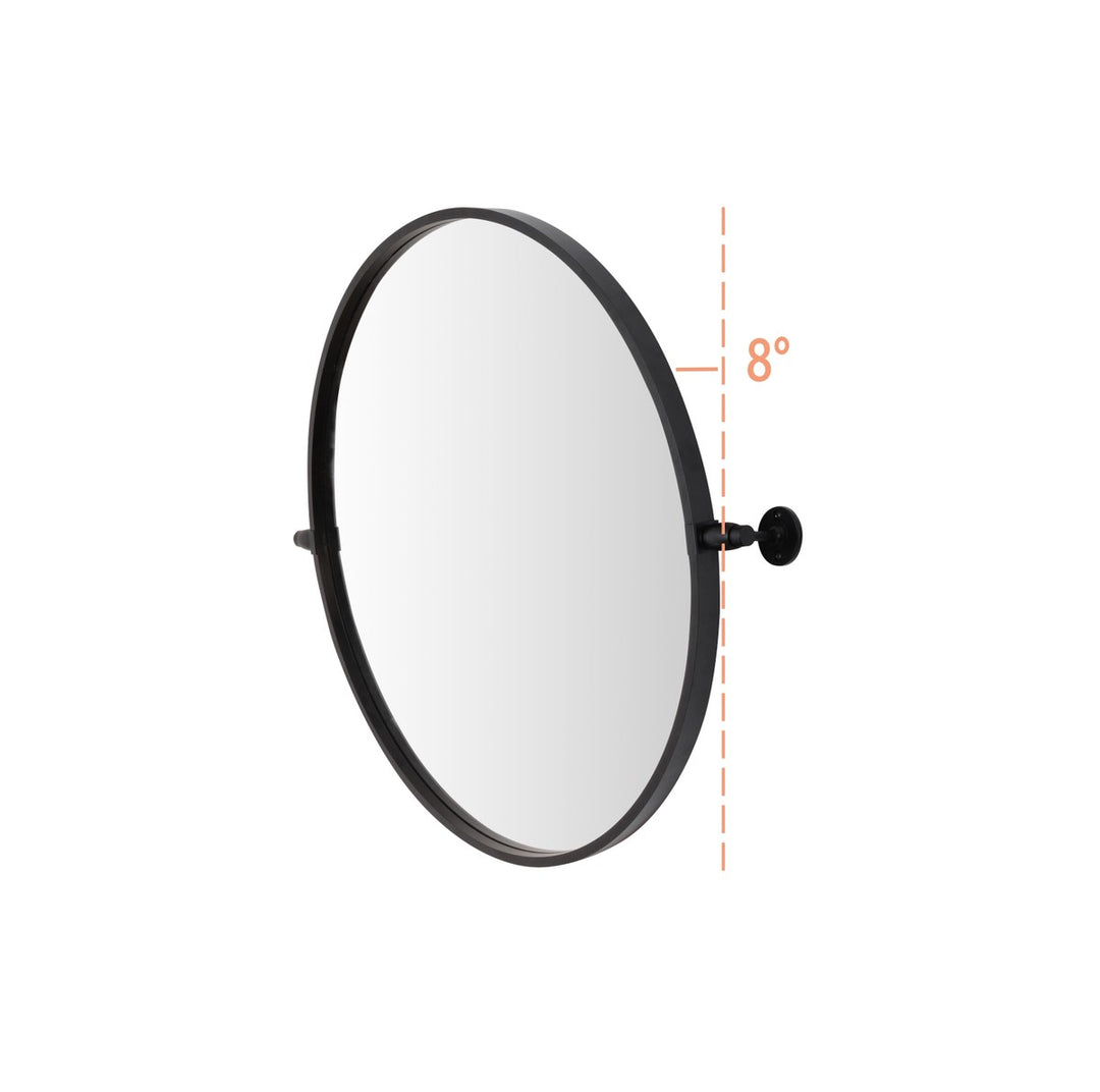 Round Pivot Mirror 24 Inch In Black
