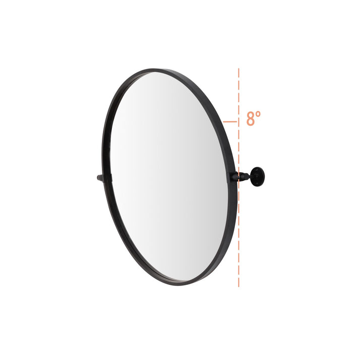 Round Pivot Mirror 24 Inch In Black