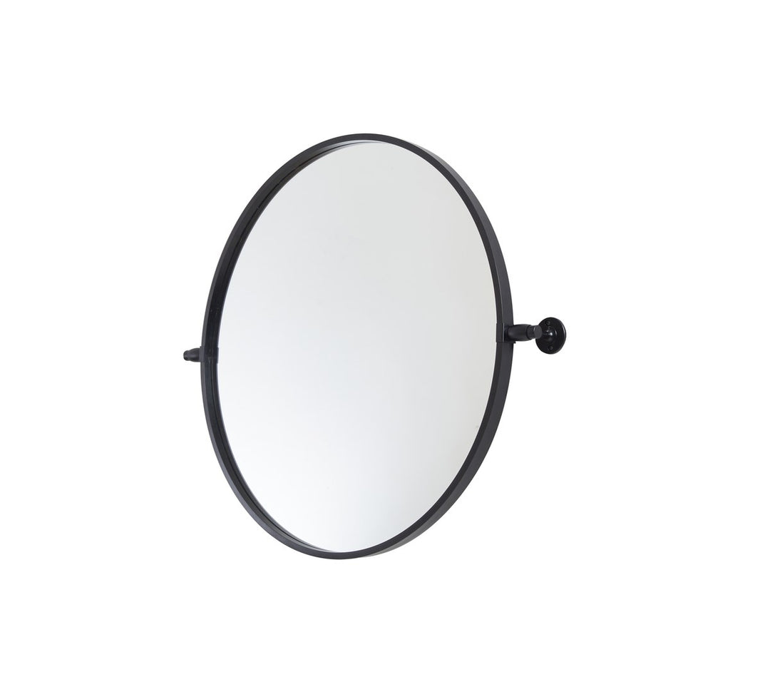 Round Pivot Mirror 24 Inch In Black