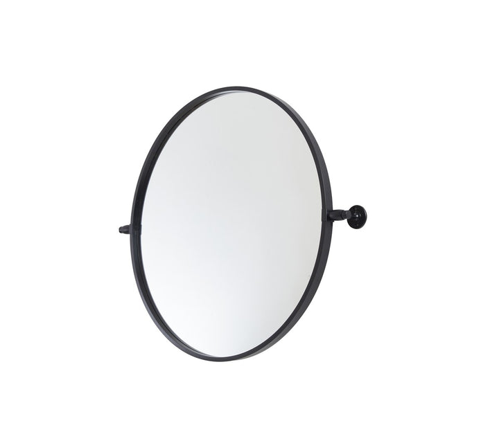 Round Pivot Mirror 24 Inch In Black
