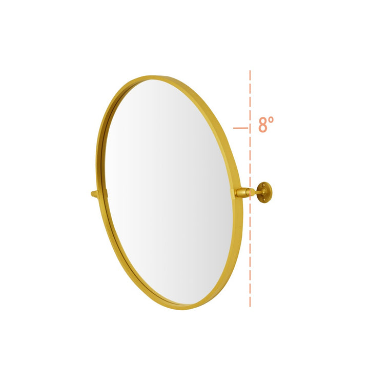 Round Pivot Mirror 24 Inch In Gold
