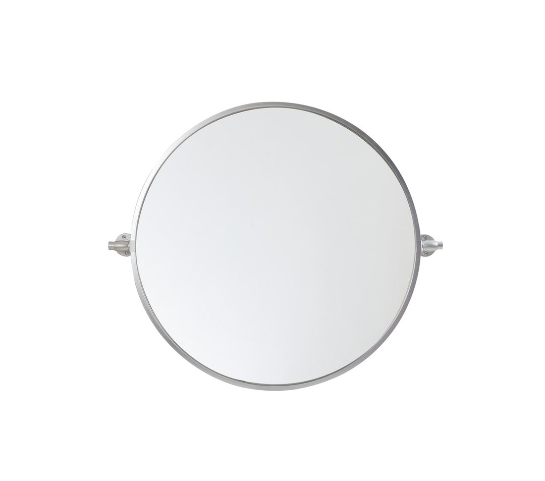 Round Pivot Mirror 24 Inch In Silver by Elegant Decor