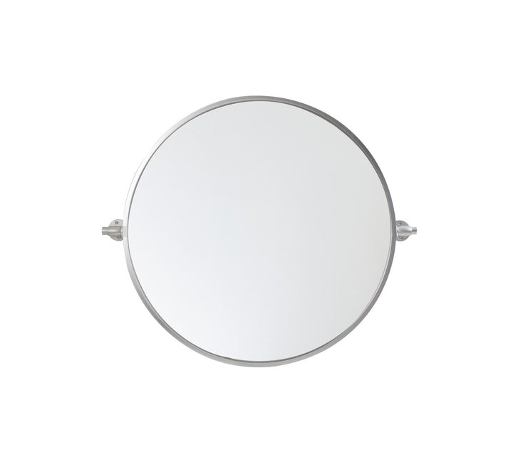 Round Pivot Mirror 24 Inch In Silver by Elegant Decor
