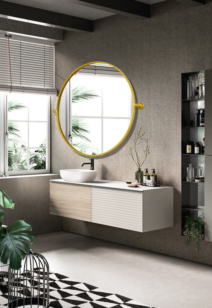 Round Pivot Mirror 30 Inch In Gold