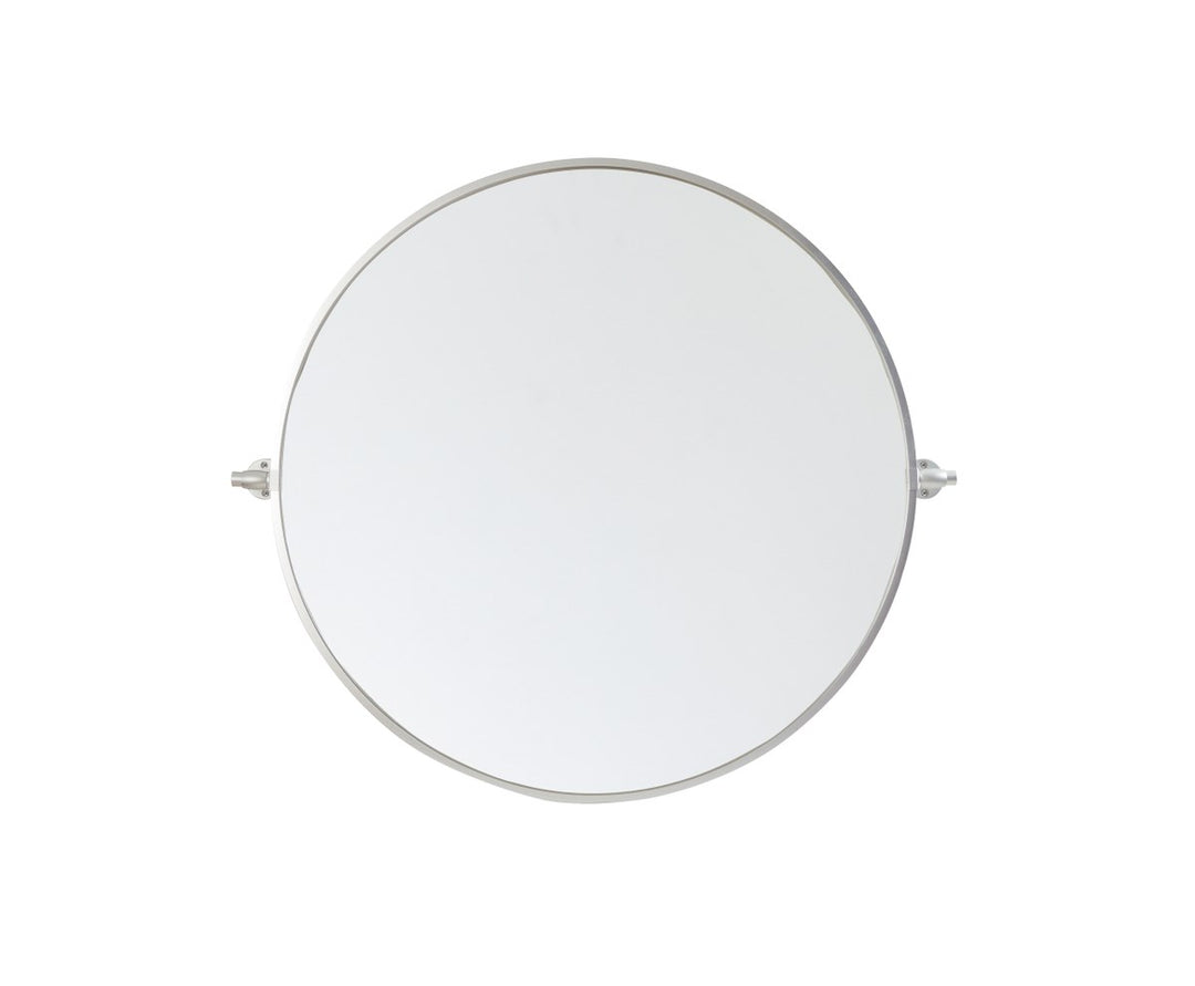 Round Pivot Mirror 30 Inch In Silver by Elegant Decor
