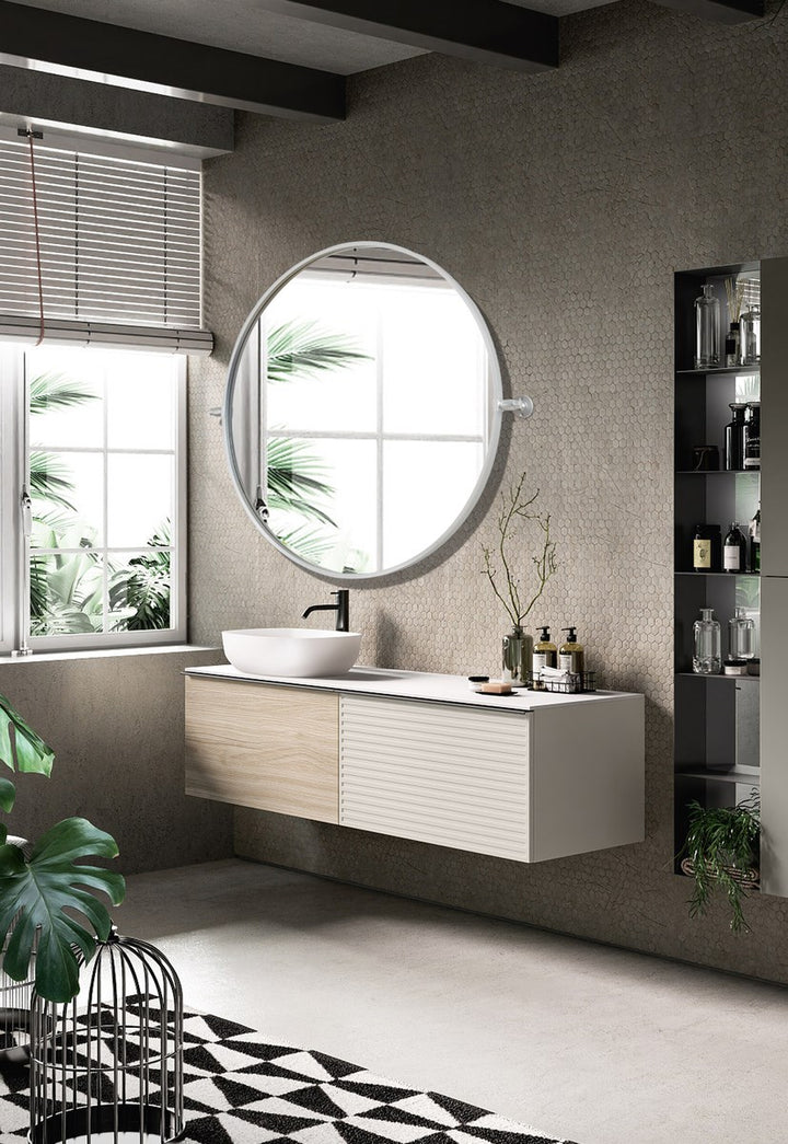 Round Pivot Mirror 30 Inch In Silver