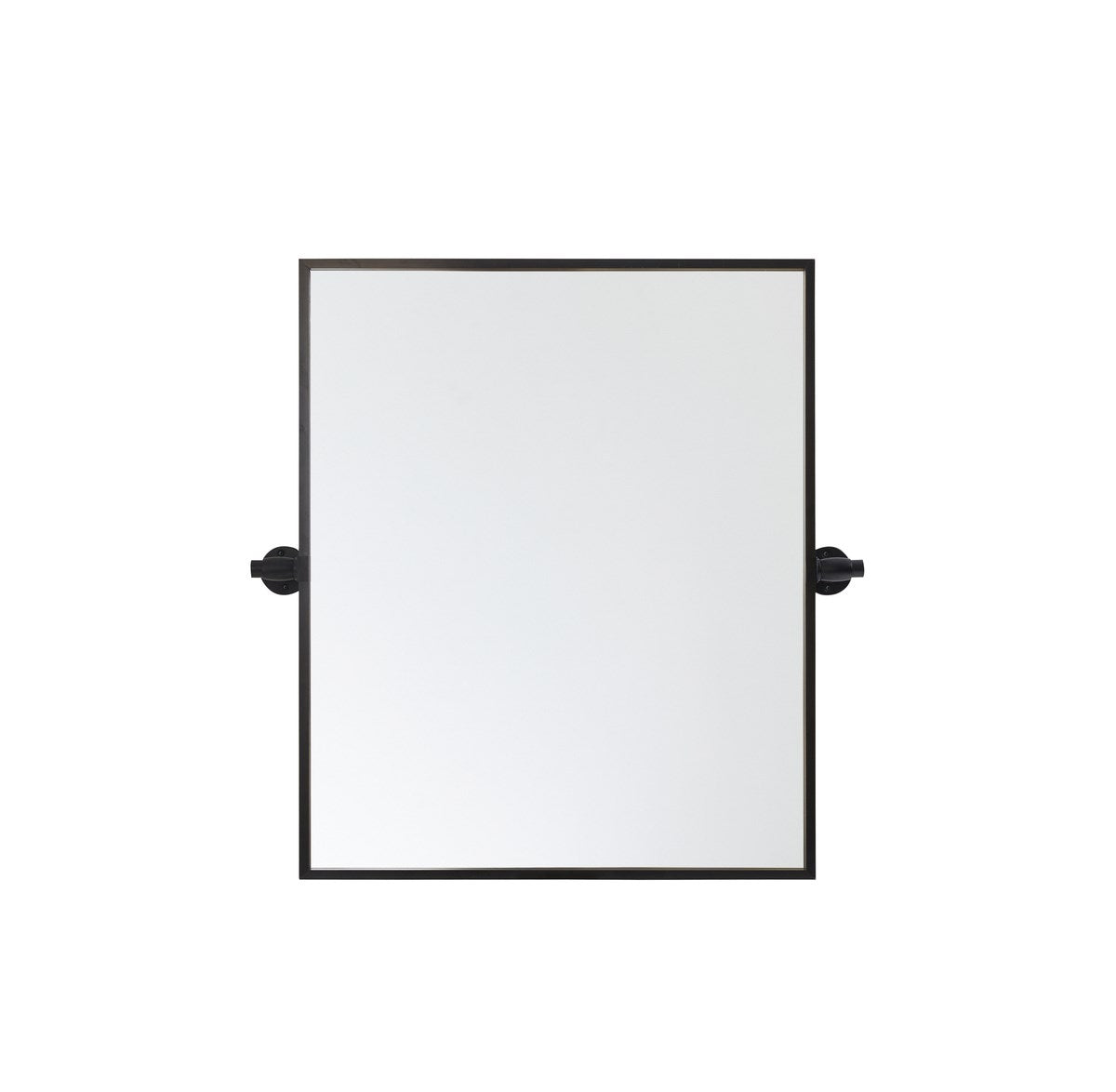 Rectangle Pivot Mirror 24X20 Inch In Black by Elegant Decor