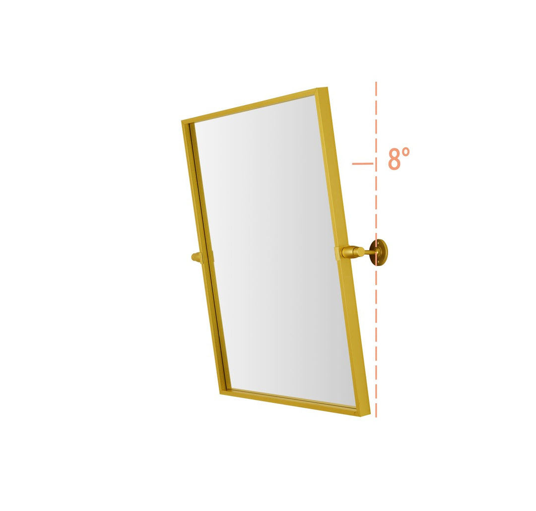 Rectangle Pivot Mirror 24X20 Inch In Gold