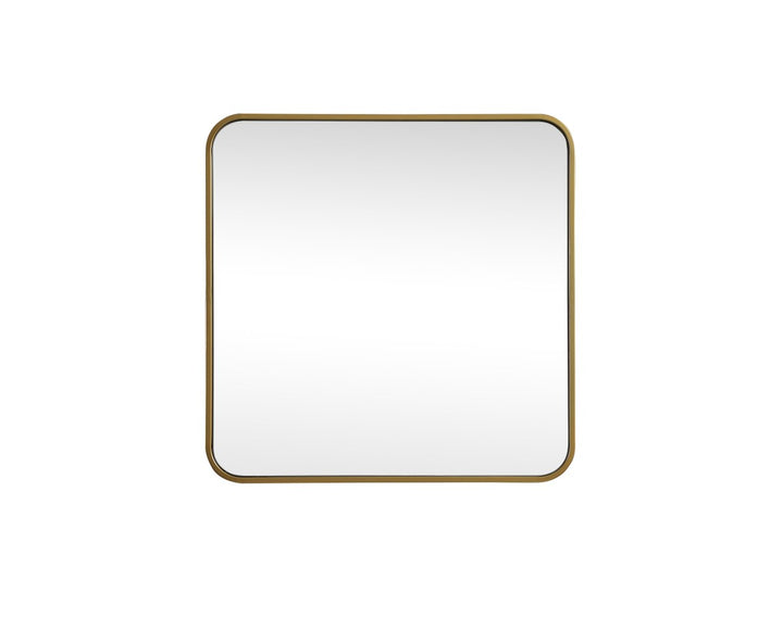 Soft Corner Metal Square Mirror 24X24 Inch In Brass by Elegant Decor