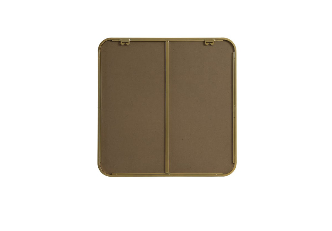 Soft Corner Metal Square Mirror 24X24 Inch In Brass