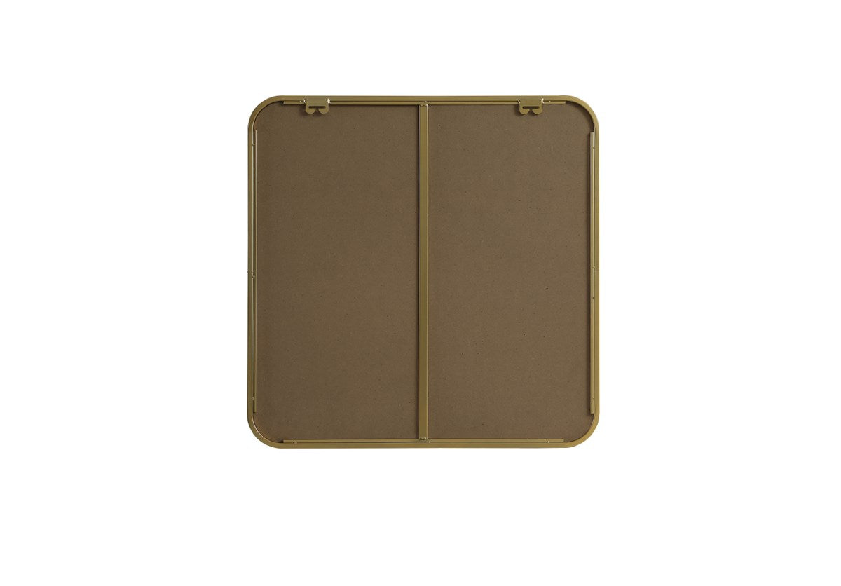 Soft Corner Metal Square Mirror 24X24 Inch In Brass