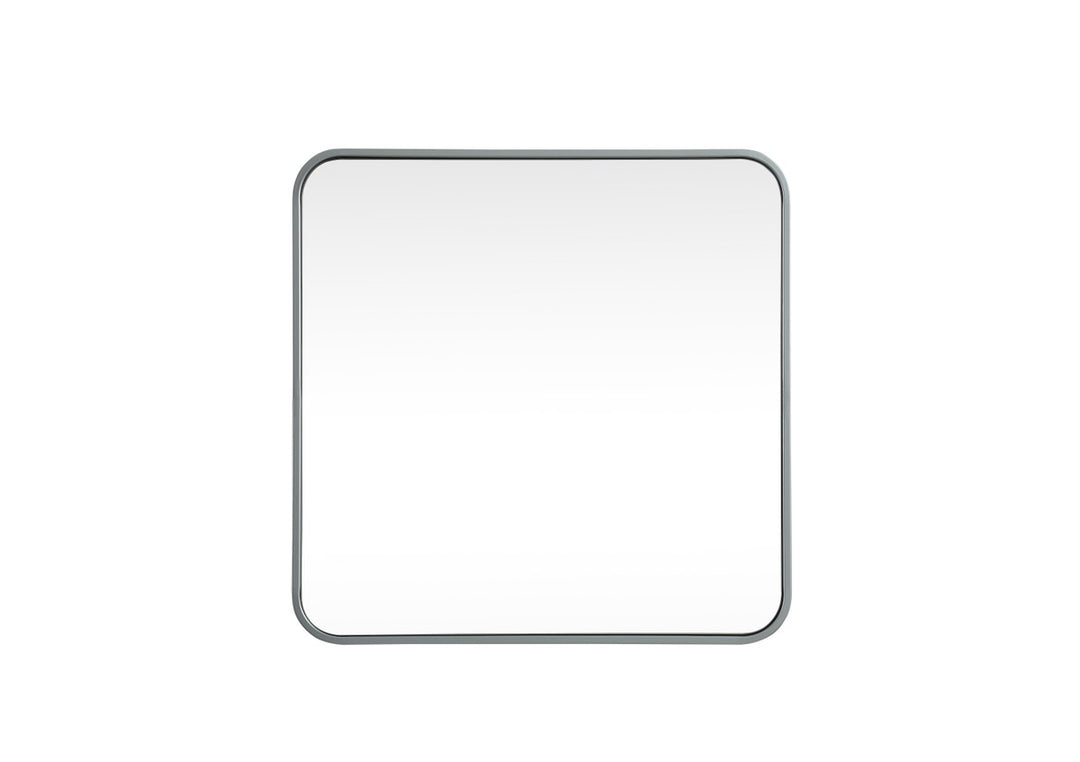 Soft Corner Metal Square Mirror 24X24 Inch In Silver by Elegant Decor