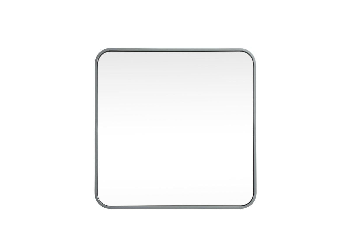 Soft Corner Metal Square Mirror 24X24 Inch In Silver by Elegant Decor