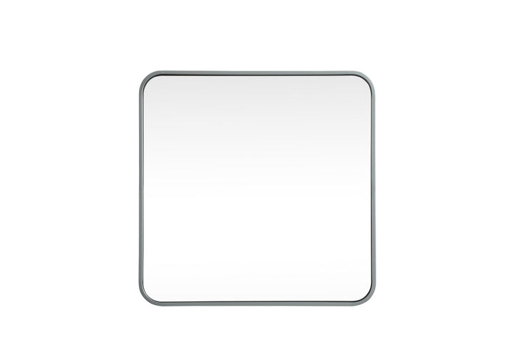 Soft Corner Metal Square Mirror 24X24 Inch In Silver by Elegant Decor