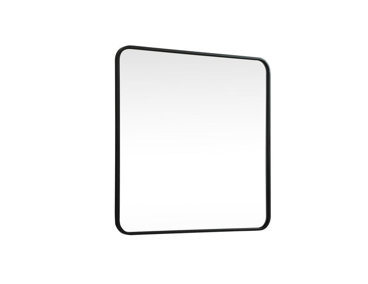 Soft Corner Metal Square Mirror 30X30 Inch In Black