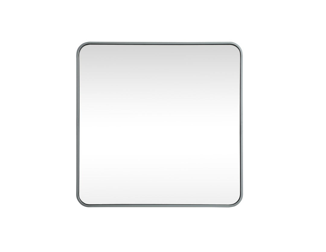Soft Corner Metal Square Mirror 30X30 Inch In Silver by Elegant Decor