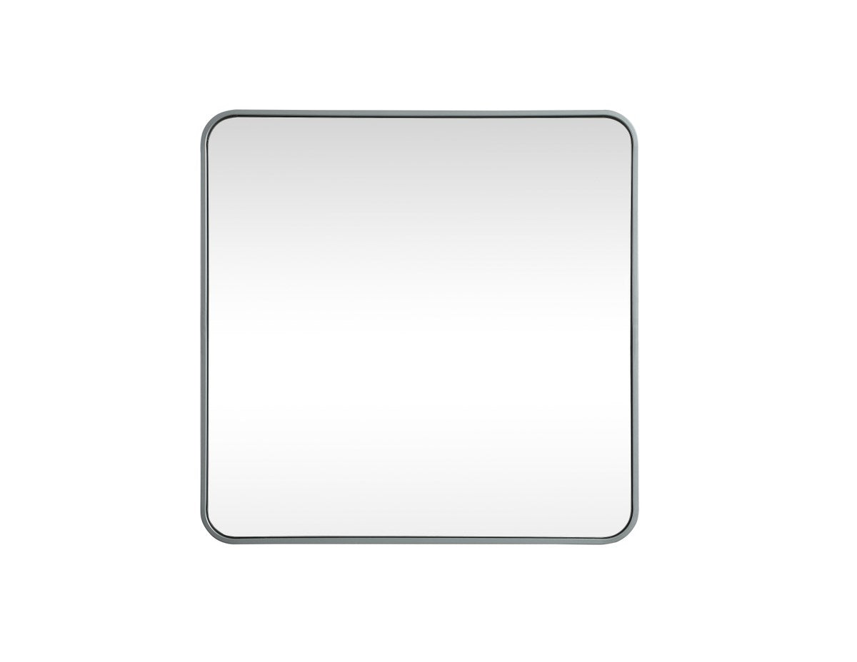 Soft Corner Metal Square Mirror 30X30 Inch In Silver by Elegant Decor