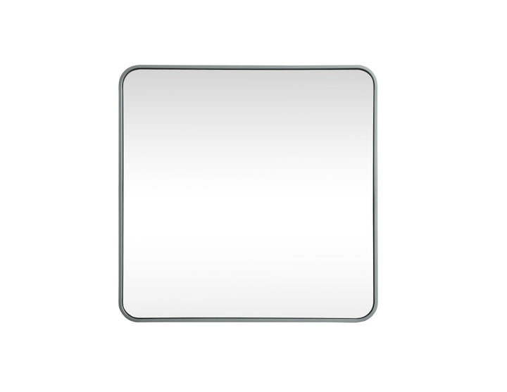 Soft Corner Metal Square Mirror 30X30 Inch In Silver by Elegant Decor