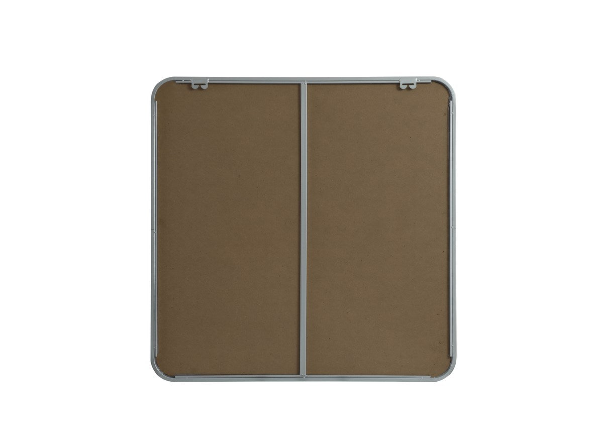 Soft Corner Metal Square Mirror 30X30 Inch In Silver