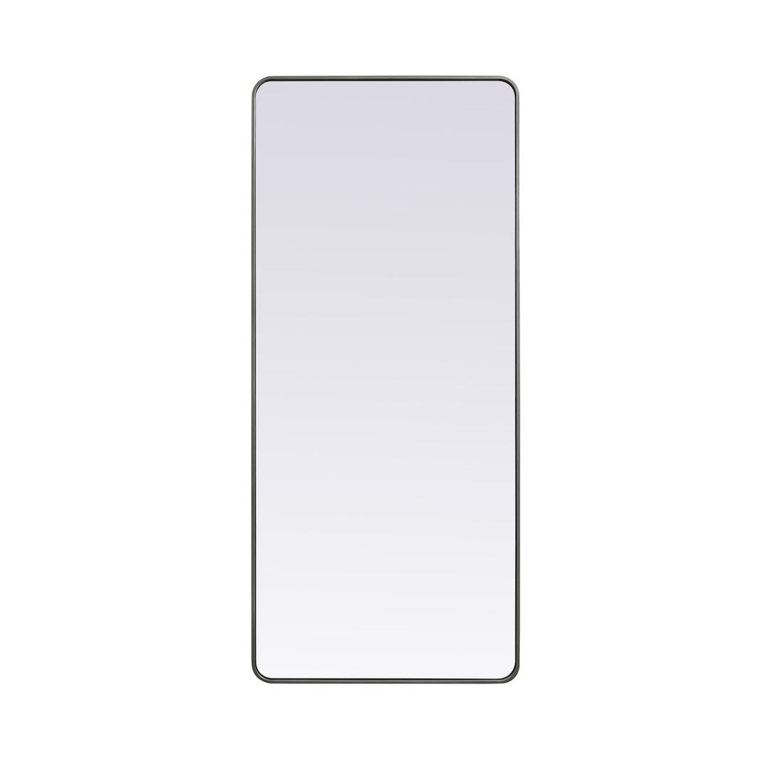 Soft Corner Metal Rectangle Mirror 32X72 Inch In Silver by Elegant Decor