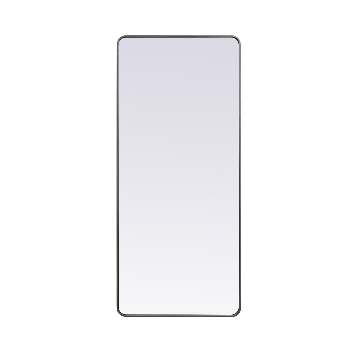 Soft Corner Metal Rectangle Mirror 32X72 Inch In Silver by Elegant Decor