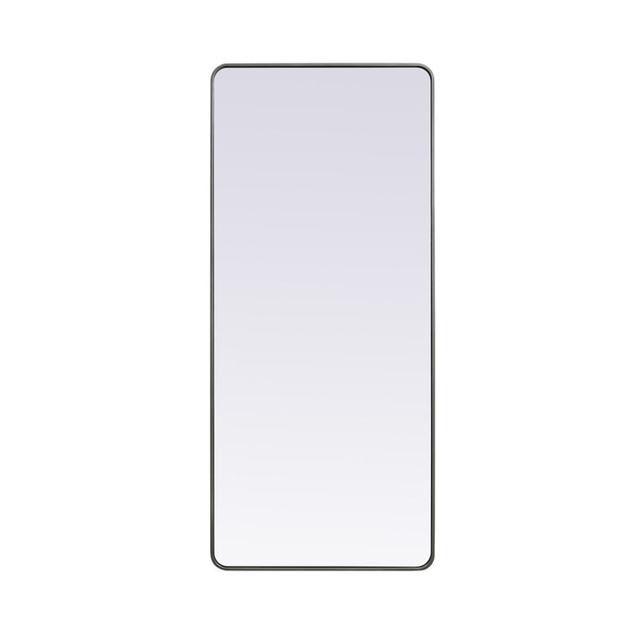 Soft Corner Metal Rectangle Mirror 32X72 Inch In Silver by Elegant Decor