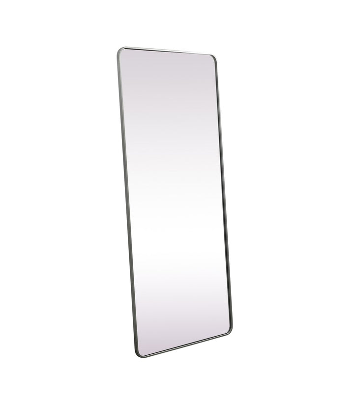 Soft Corner Metal Rectangle Mirror 32X72 Inch In Silver