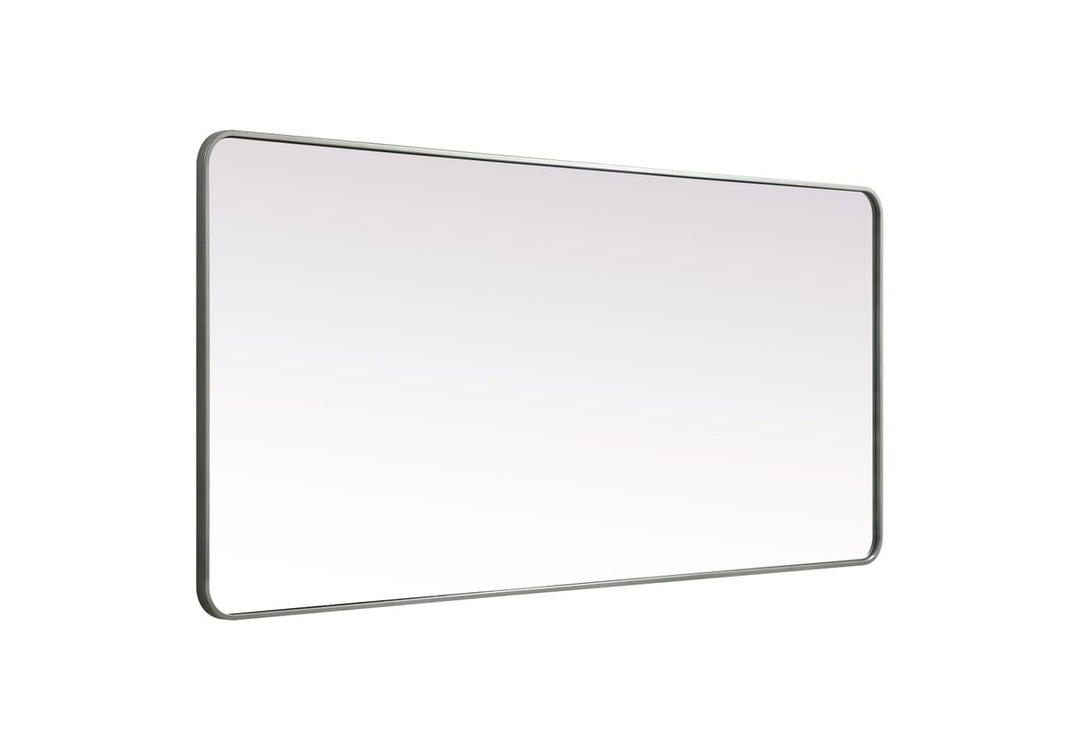 Soft Corner Metal Rectangle Mirror 32X72 Inch In Silver