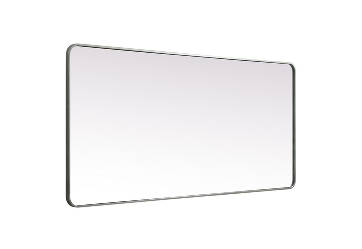 Soft Corner Metal Rectangle Mirror 32X72 Inch In Silver