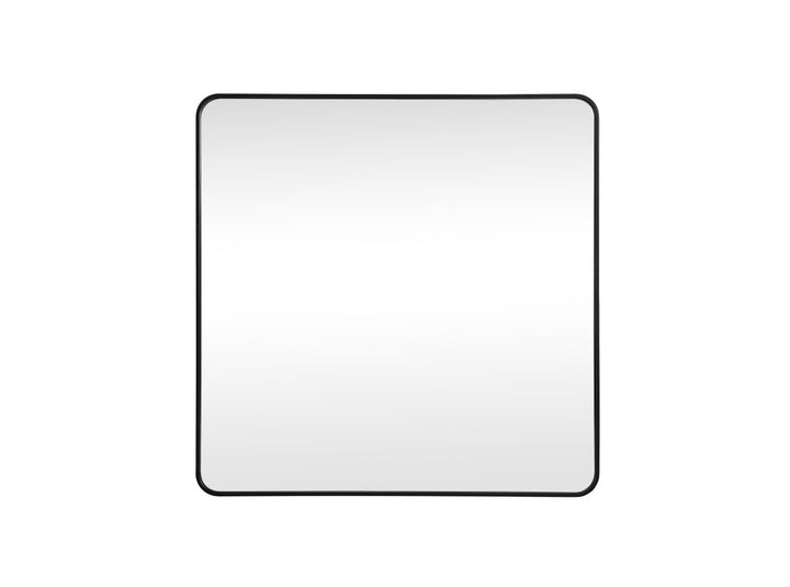 Soft Corner Metal Square Mirror 42X42 Inch In Black by Elegant Decor