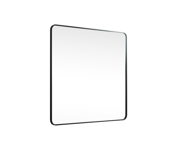 Soft Corner Metal Square Mirror 42X42 Inch In Black