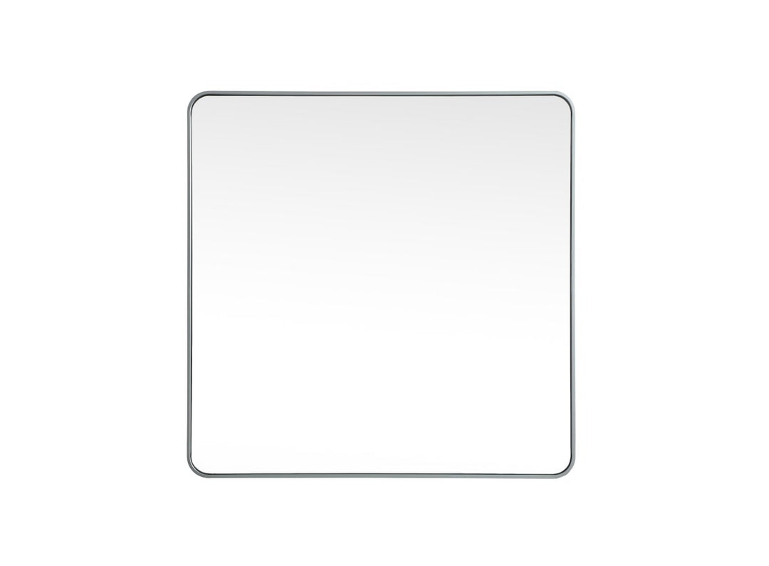 Soft Corner Metal Square Mirror 42X42 Inch In Silver by Elegant Decor