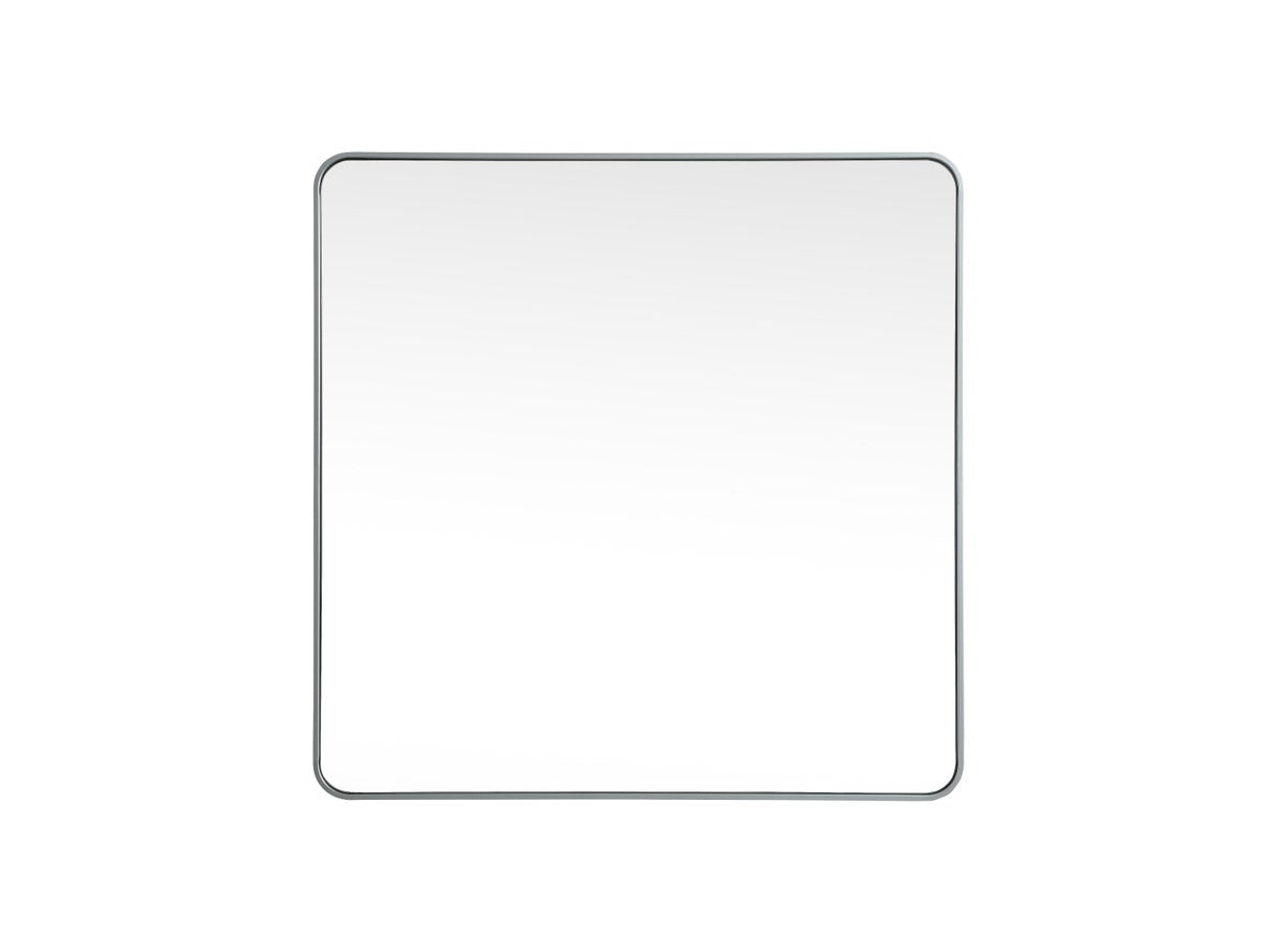 Soft Corner Metal Square Mirror 42X42 Inch In Silver by Elegant Decor