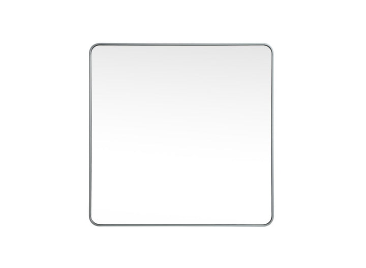 Soft Corner Metal Square Mirror 42X42 Inch In Silver by Elegant Decor