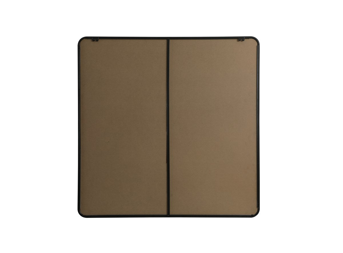 Soft Corner Metal Square Mirror 48X48 Inch In Black